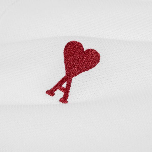 AMI PARIS LOGO EMBROIDERED DE COEUR POLO T-SHIRT WHITE SIZE XL - Picture 2 of 3